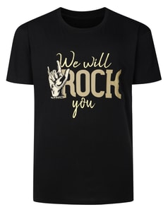 Bigdude Rock Print Short Sleeve T-Shirt Black